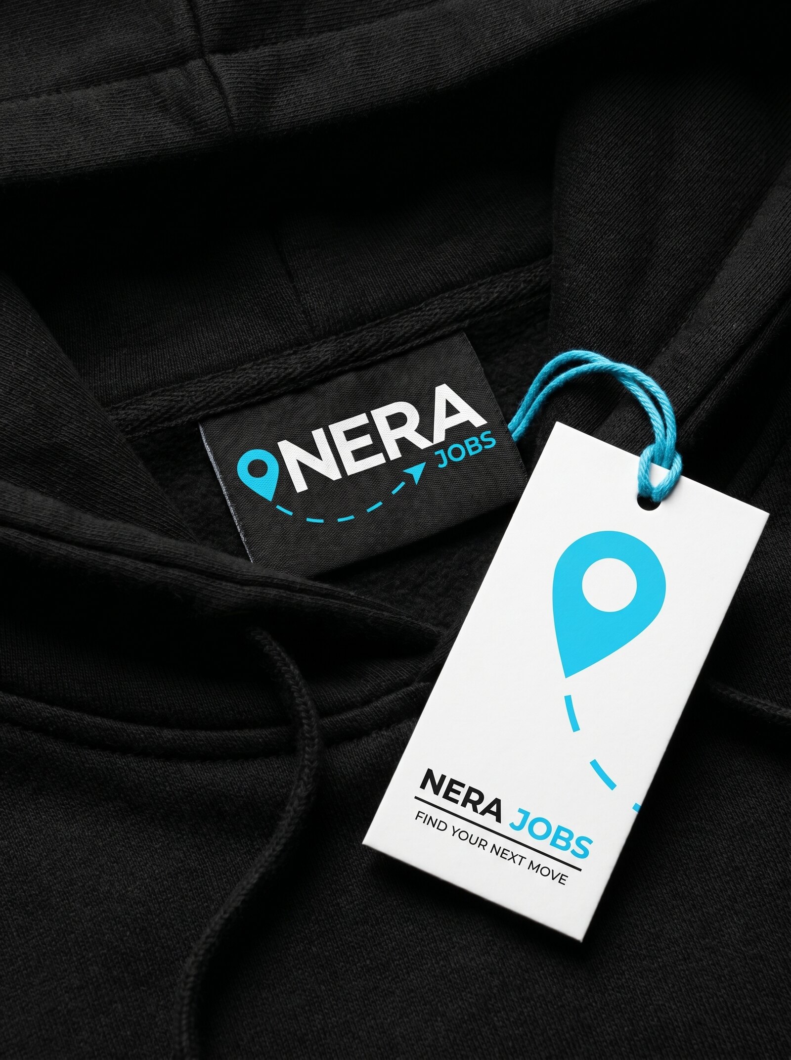 NERA woven label and Find Your Next Move hangtag